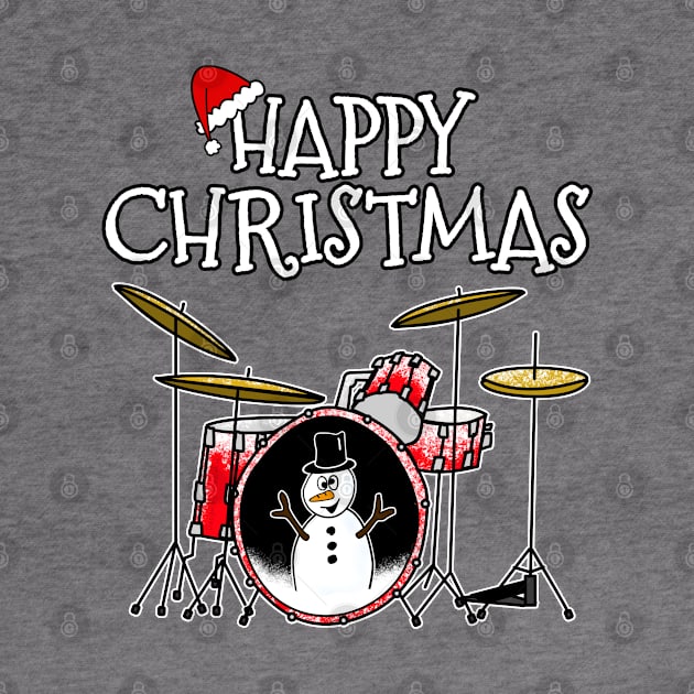 Christmas Drums Drummer Drum Teacher Xmas 2022 by doodlerob